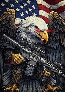 American Eagle Rifle Flag