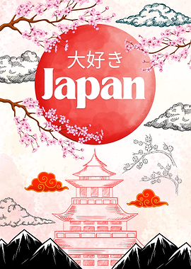 I Love Japan Illustration