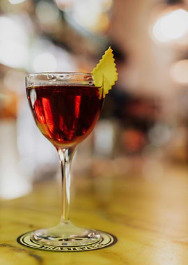 Elegant Cocktail with Lemon Twist