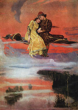Lovers on a Magic Carpet Painting