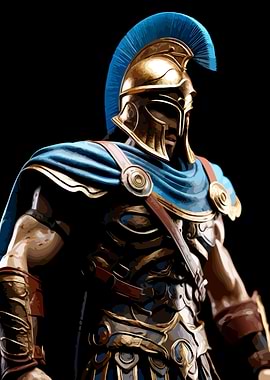 Spartan Warrior in Golden Armor