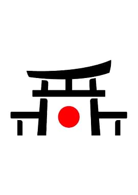 Japanese Torii Gate Minimalist Design