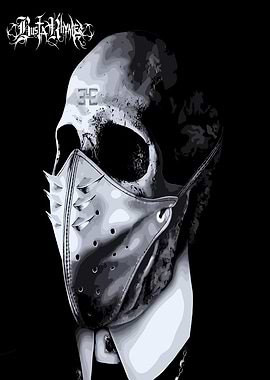 Skull with Spiked Mask Illustration
