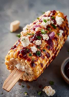 Grilled Corn with Toppings