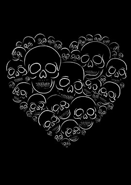 Skull Heart Illustration