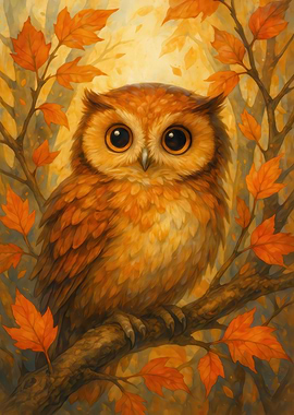 Autumn Owl Portrait