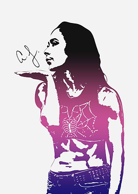AJ Lee Silhouette with Gradient