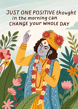 Positive Thought Krishna Illustration