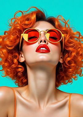 Woman with Red Hair and Sunglasses