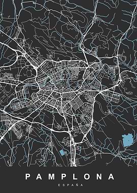 Pamplona, España City Map