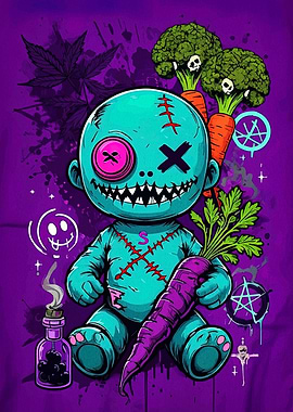 Creepy Doll with Vegetables and Potions