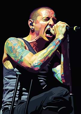 Chester Bennington Colorful Portrait