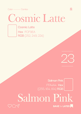Cosmic Latte and Salmon Pink Color Palette