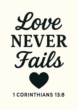 Love Never Fails Typography Art