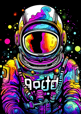 Colorful Astronaut in Space
