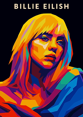 Billie Eilish Colorful Portrait