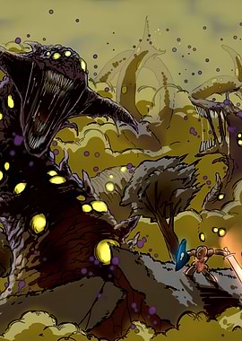 Fantasy Battle with Monster