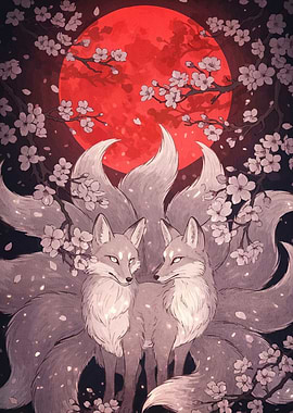 Nine-tailed Foxes Cherry Blossoms