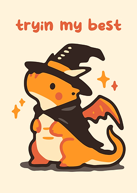 Cute Dragon Halloween Costume Illustration