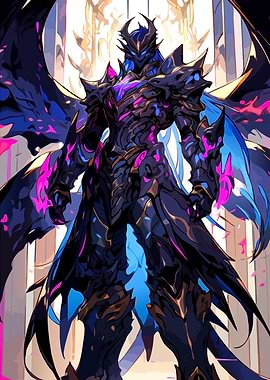 Armored Warrior with Wings Digital Art