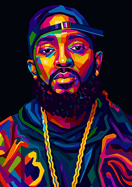 Nipsey Hussle Pop art Colorful Portrait