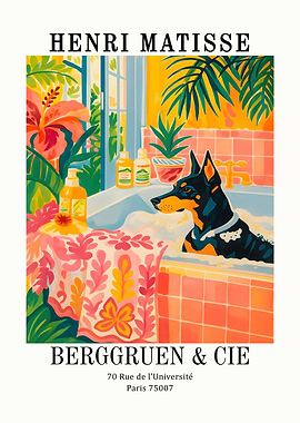 Henri Matisse Dog in Bathtub Art