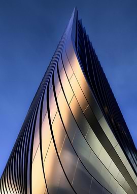 Modern Building Architecture at Dusk