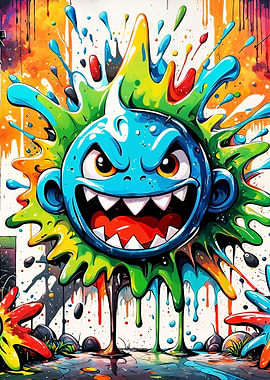 Colorful Monster Splatter Art