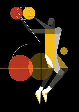 Abstract Basketball Player Art