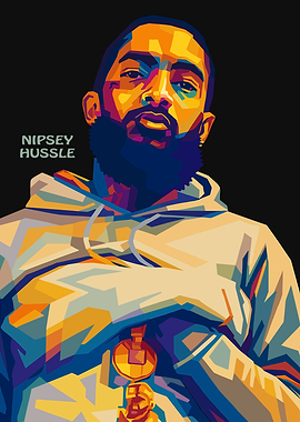 Nipsey Hussle Colorful Portrait