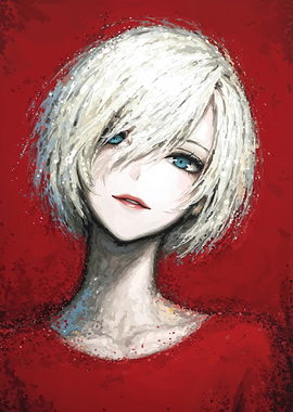 Anime Girl Portrait with White Hair