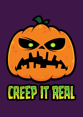 Creep It Real Grumpy Halloween Pumpkin