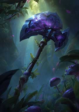 Crystal Axe in Enchanted Forest