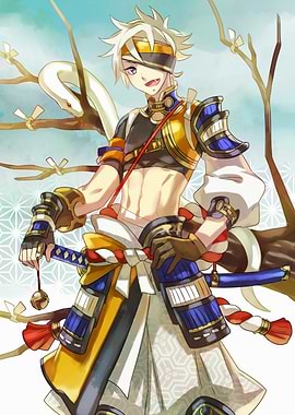 Anime character with snake and sword