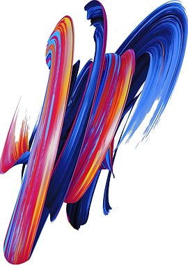 Abstract Colorful Brush Strokes on White