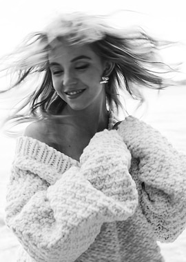 Black and White Portrait of Woman