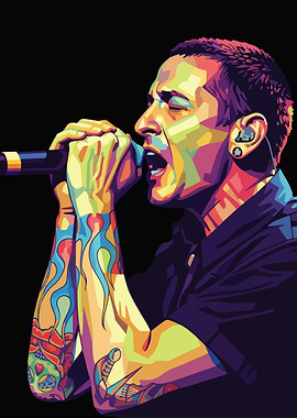 Chester Bennington Colorful Pop Art Portrait