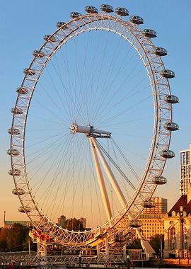 London Eye Ferris Wheel at Sunset