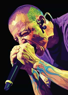 Chester Bennington Colorful Portrait