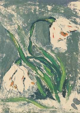 Floral Painting: Two White Flowers