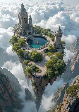 Floating Island Castle in the Sky