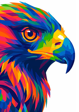 Colorful Eagle Head Pop Art Illustration