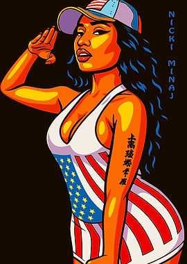 Nicki Minaj American Flag Pop Art