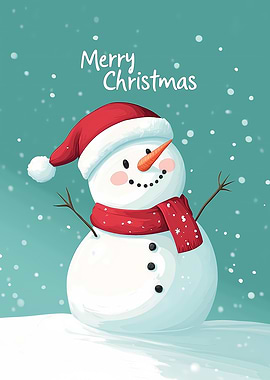 Cute Snowman Merry Christmas