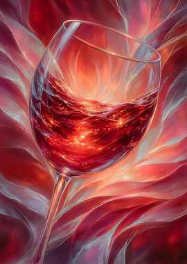 Elegant Red Wine Glass Painting