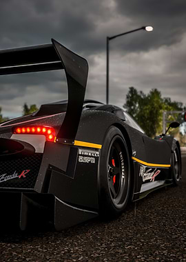 Pagani Zonda R on a rainy day