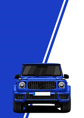 Blue Mercedes-Benz G-Class Illustration