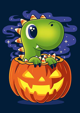 T-Rex or Treat – Cute Dinosaur Halloween