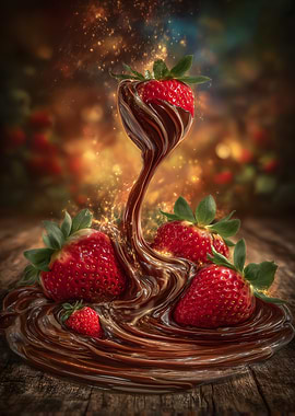 Strawberries with Chocolate Drizzle