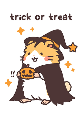 Cute Hamster Halloween Trick or Treat